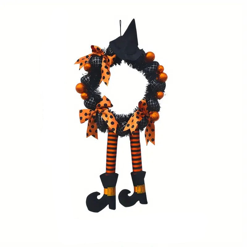 Halloween Wreath Door Hanging Pumpkin Skull Garland Halloween - Tophatter Daily Deals