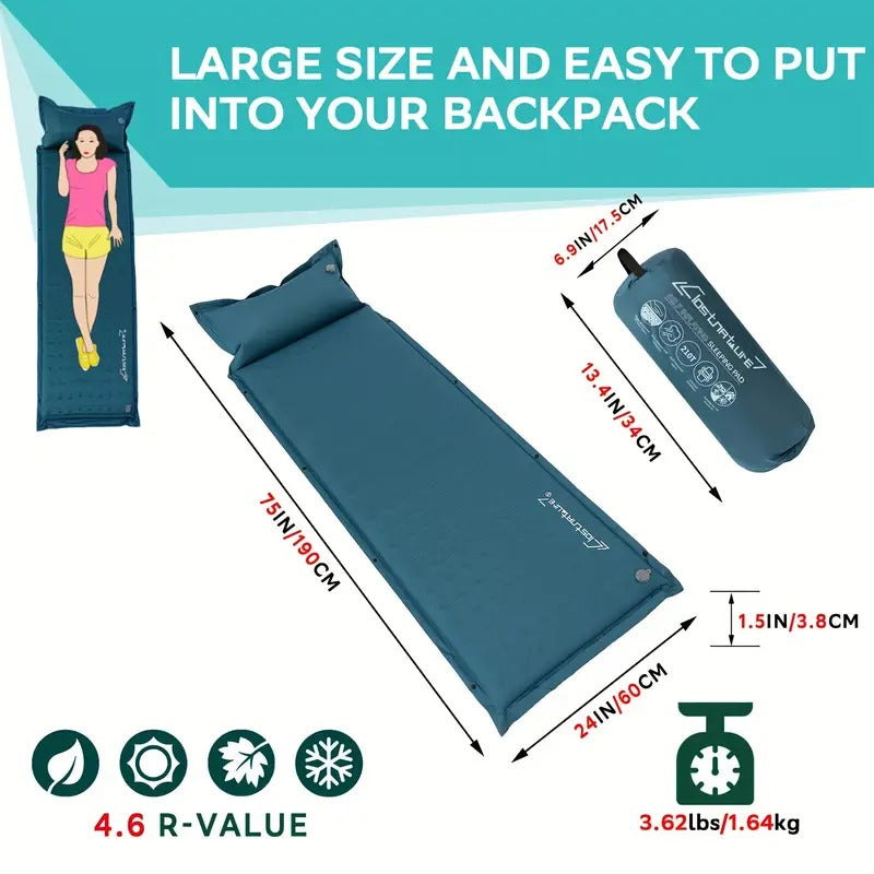 Self-Inflating Sleeping Pad Camping Camping & Hiking - Tophatter Daily Deals