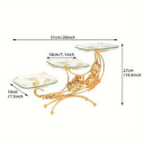 Golden Moon Metal Glass Tray Centerpiece Home & Garden > Decor - Tophatter Daily Deals