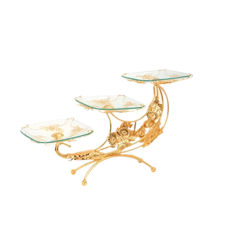 Golden Moon Metal Glass Tray Centerpiece Home & Garden > Decor - Tophatter Daily Deals