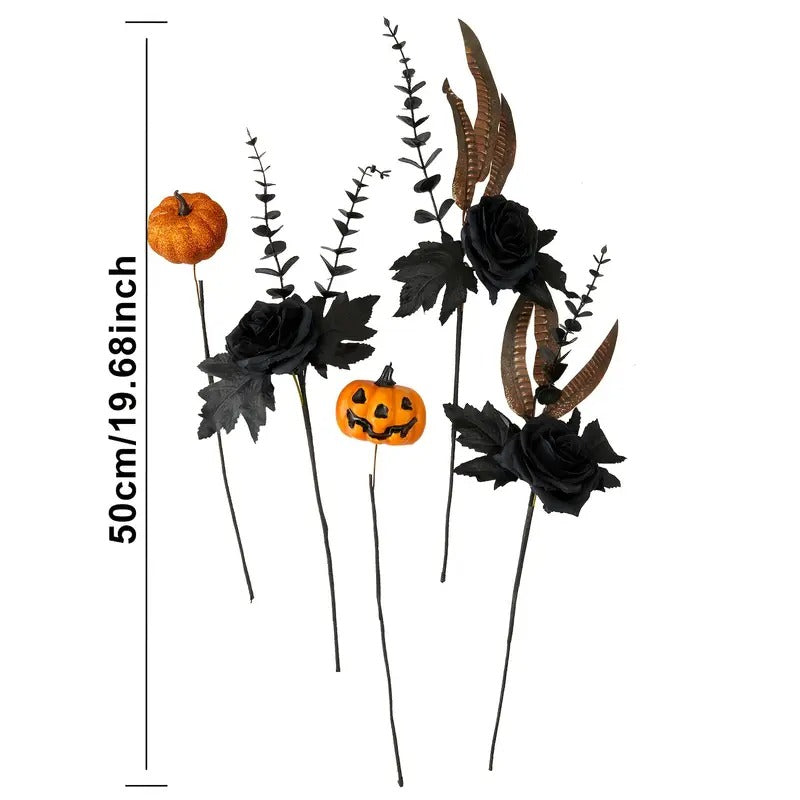 Halloween Pumpkin Feather Picks Decoration (5pcs) Halloween - Tophatter Daily Deals