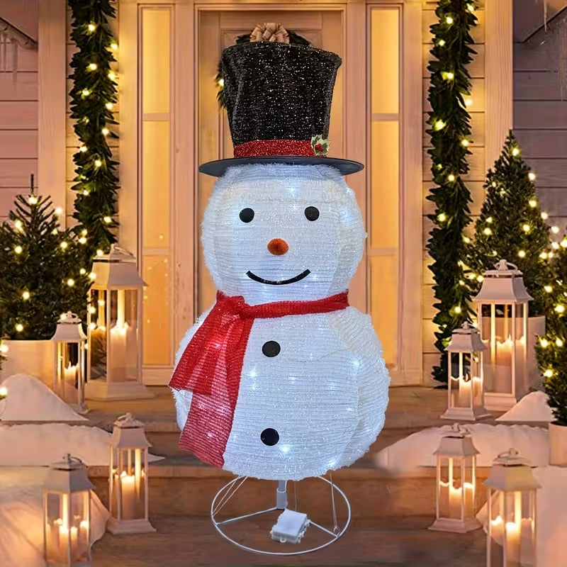 Lighted Christmas Snowman Decoration with Hat and Scarf Christmas - Tophatter Daily Deals