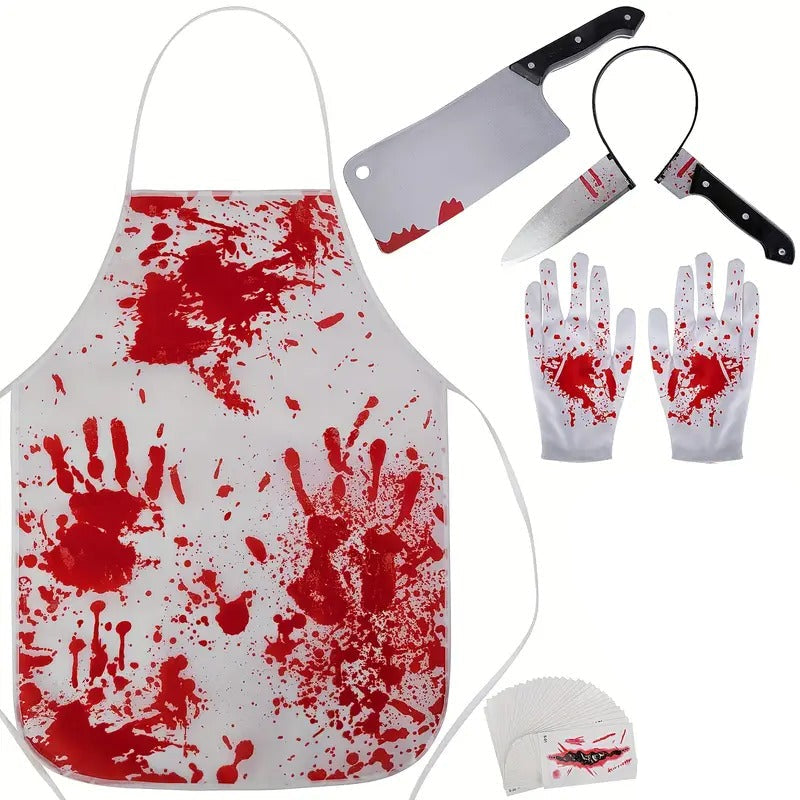 Halloween Bloody Butcher Costume Set (35pcs) Halloween - Tophatter Daily Deals