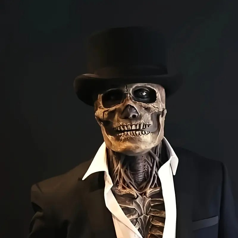 Men’s Latex Skull Gentleman Mask Halloween Costume Halloween - Tophatter Daily Deals