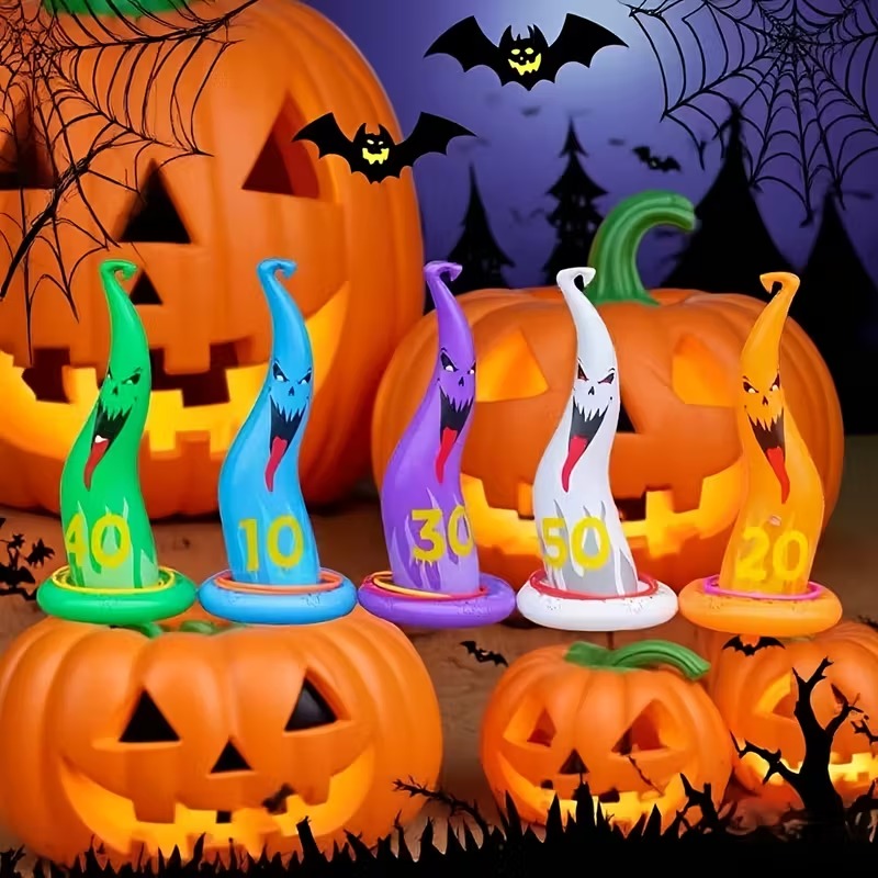 Halloween Ghost Ring Toss Game Set (5pcs) Halloween - Tophatter Daily Deals