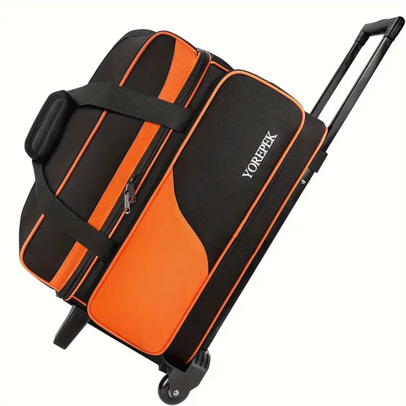 Bowling Ball Carrier 2-Ball with Divider & Cup Holder Sport Equipments - Tophatter Daily Deals
