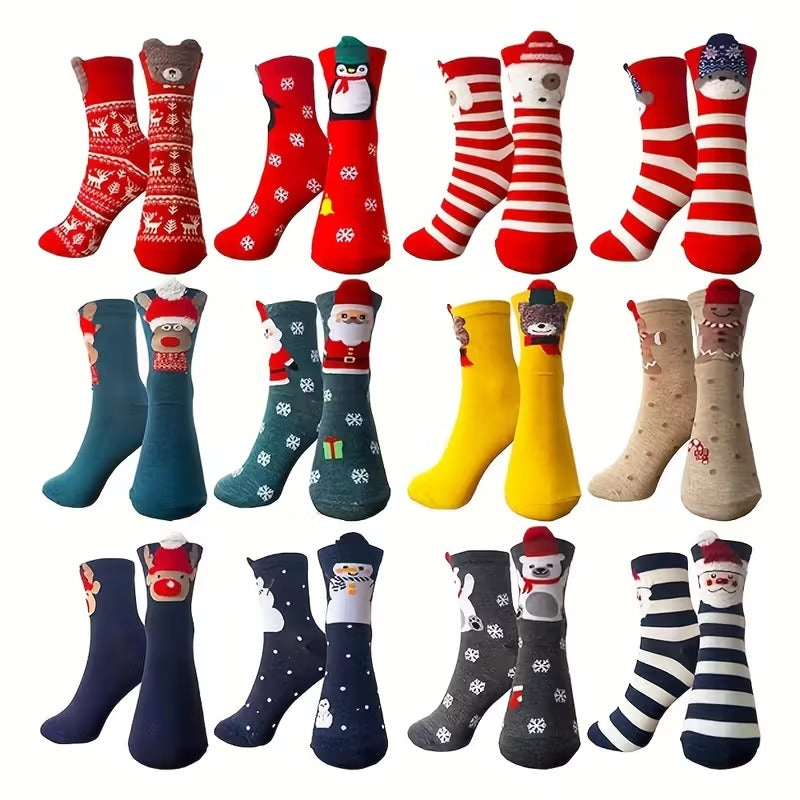 Classic Cotton Christmas Stockings (12 Pairs) Christmas - Tophatter Daily Deals
