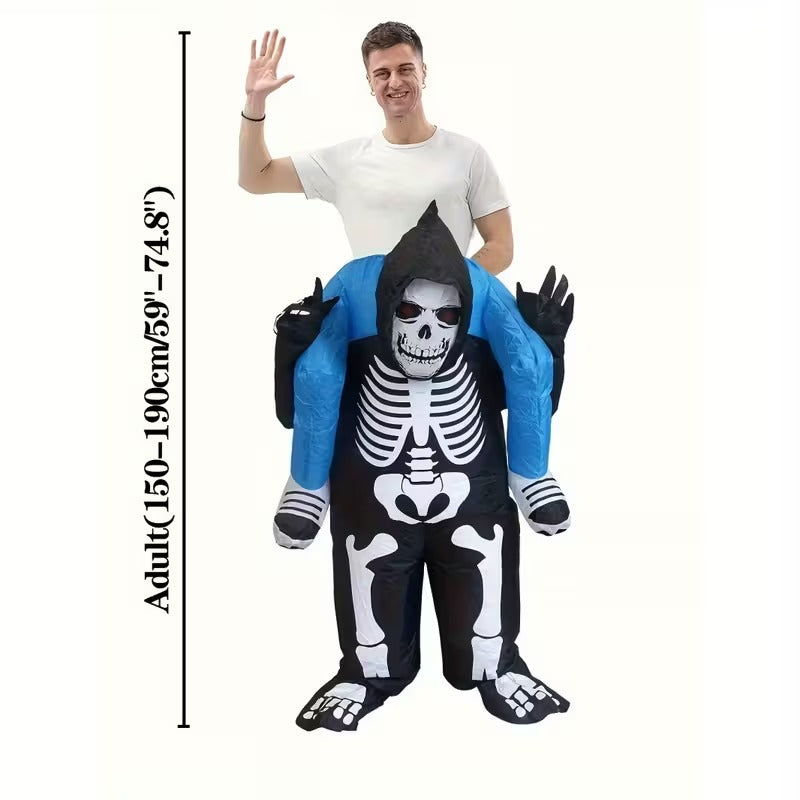 Inflatable Skeleton Costume for Adults Halloween - Tophatter Daily Deals