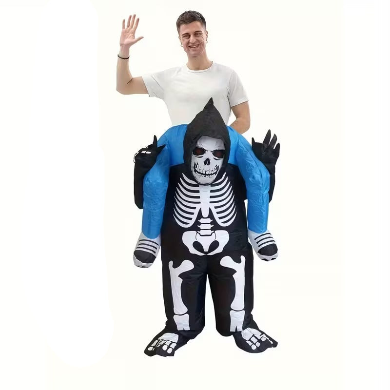 Inflatable Skeleton Costume for Adults Halloween - Tophatter Daily Deals