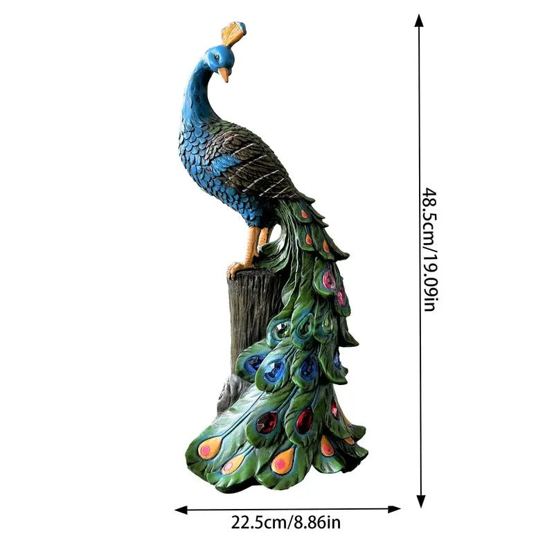 Solar Peacock Resin Statue Light for Garden Decor Lawn Ornaments & Garden Sculptures - Tophatter Daily Deals