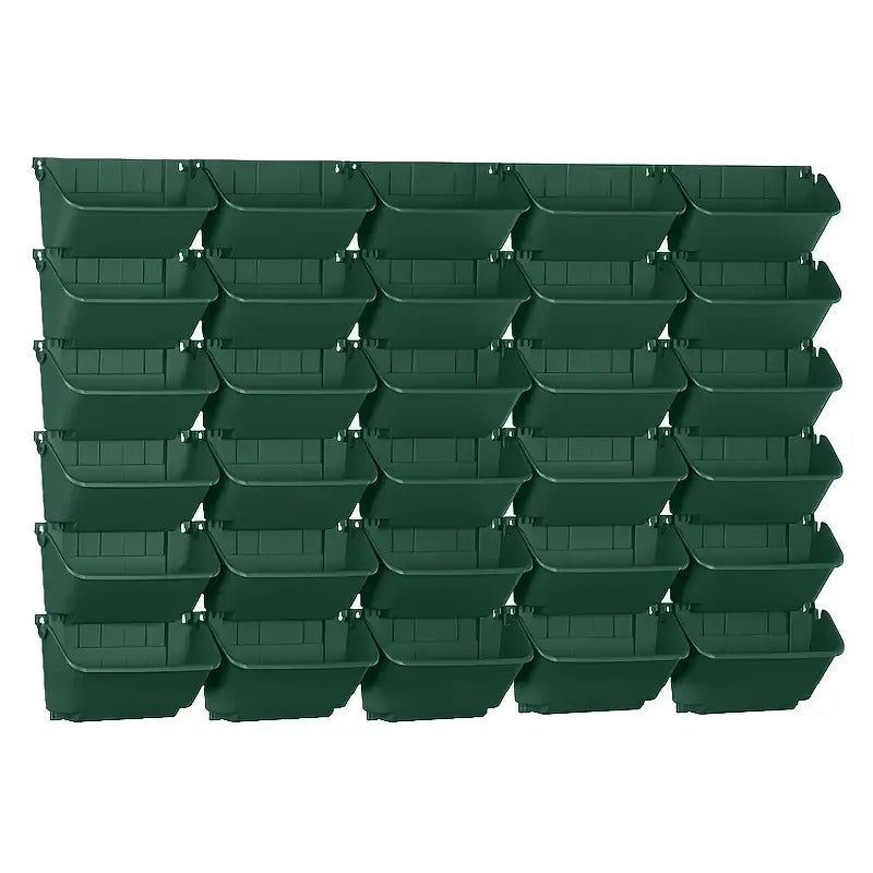Wall-Mounted Vertical Stacking Planter Set (30pcs) Home & Garden > Artificial Plants > Pots, Planters & Accessories - Tophatter Daily Deals