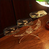 Golden Moon Metal Glass Tray Centerpiece Home & Garden > Decor - Tophatter Daily Deals