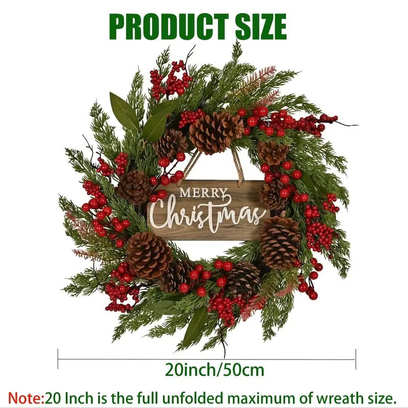 Christmas Wreath with Pinecones & Berries Christmas - Tophatter Daily Deals
