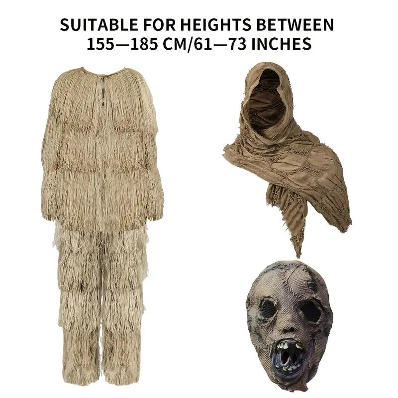 Scary Scarecrow Halloween Costume Set with Mask Halloween - Tophatter Daily Deals