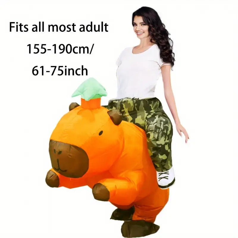 Party Inflatable Capybara with Green Hat Halloween - Tophatter Daily Deals
