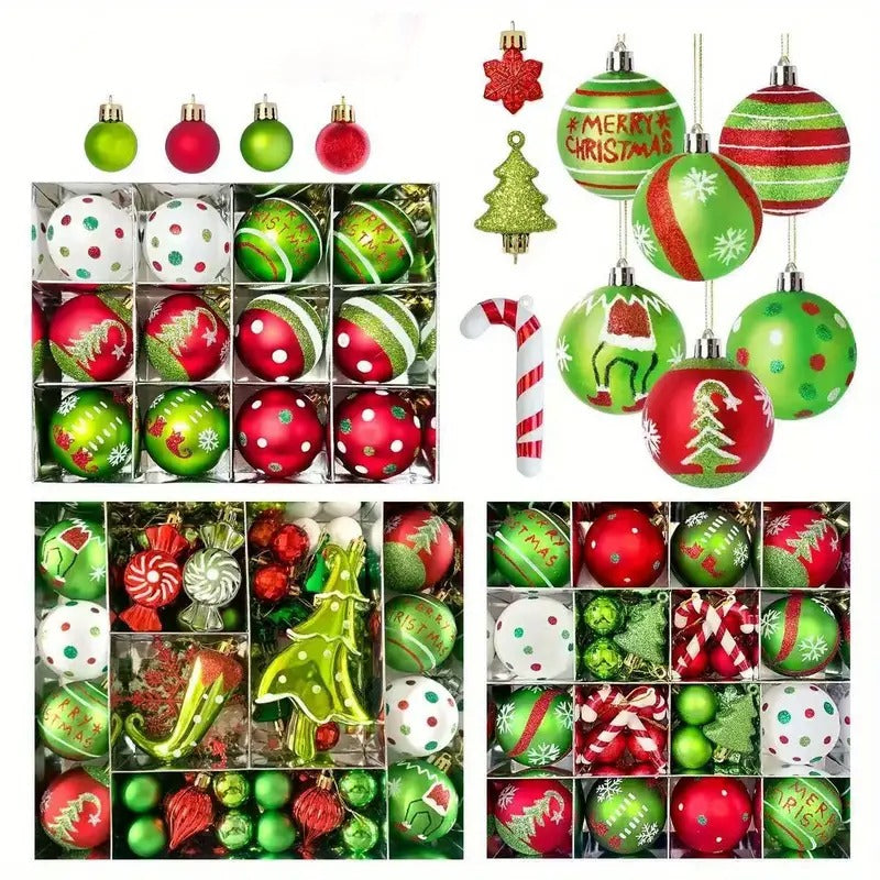 Christmas Ball Decoration Set Red Green White (46pcs) Christmas - Tophatter Daily Deals