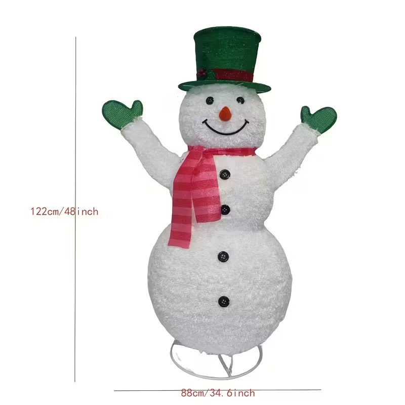 Green Hat Snowman Retractable Yard Decoration Christmas - Tophatter Daily Deals