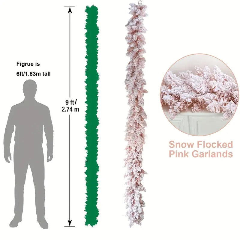 Christmas Pink Snowflake Pine Wreath Christmas - Tophatter Daily Deals