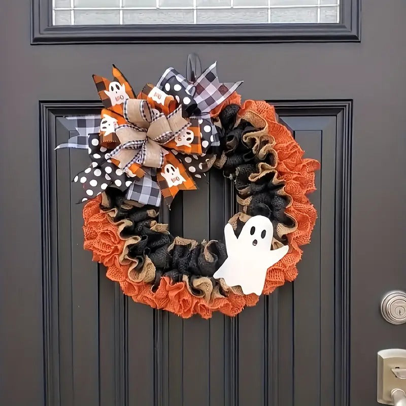 Halloween Spooky Wreath Door Mount Decoration Halloween - Tophatter Daily Deals