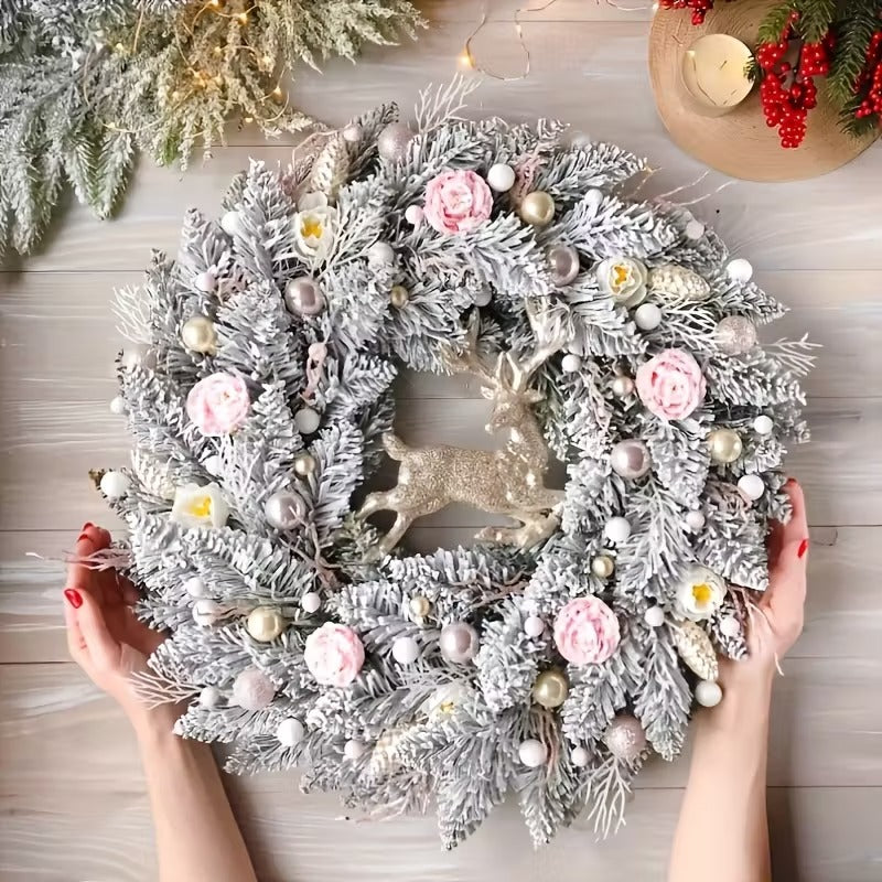 Pink & Gold Christmas Wreath for Door - Tophatter Daily Deals
