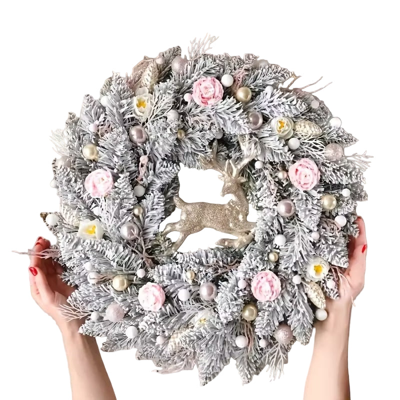 Pink & Gold Christmas Wreath for Door - Tophatter Daily Deals