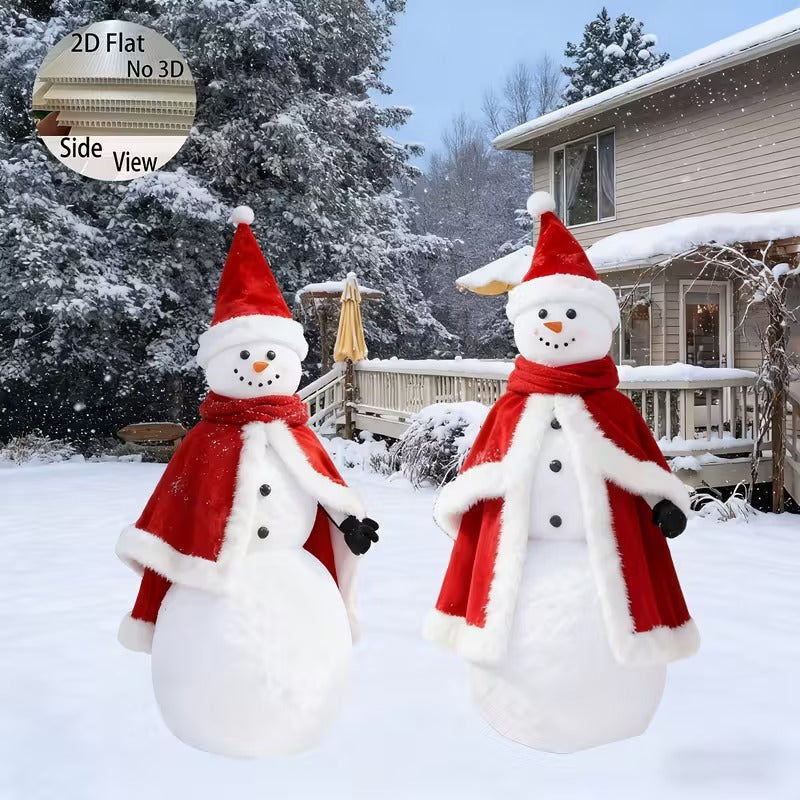 2D Flat Snowman Christmas Lawn Decoration (2pcs) Christmas - Tophatter Daily Deals