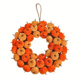 Faux Velvet Pumpkin Wreath Wall Hanging Occasions > Christmas > Christmas Wreaths & Garlands - Tophatter Daily Deals