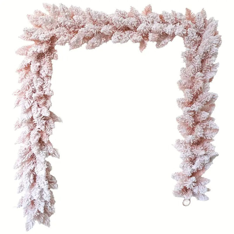Christmas Pink Snowflake Pine Wreath Christmas - Tophatter Daily Deals