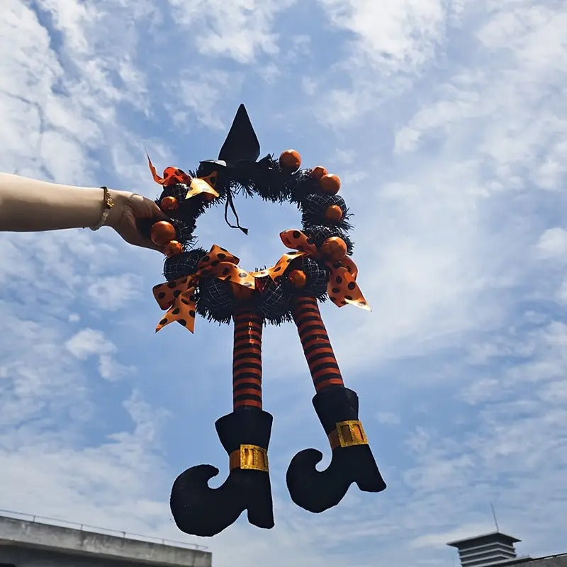 Halloween Wreath Door Hanging Pumpkin Skull Garland Halloween - Tophatter Daily Deals