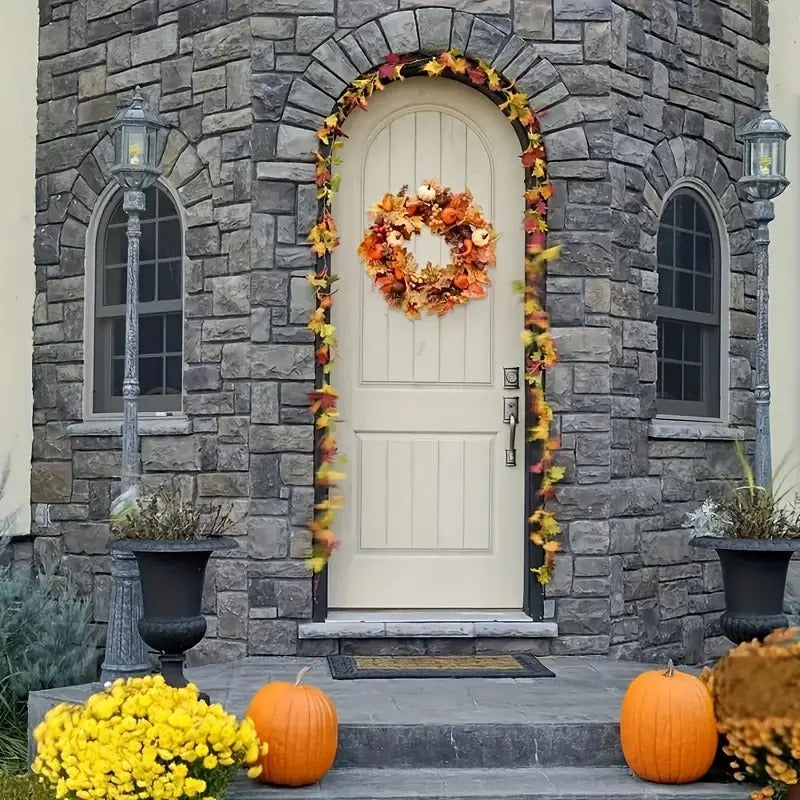 Halloween Harvest Wreath Decor Occasions > Christmas > Christmas Wreaths & Garlands - Tophatter Daily Deals