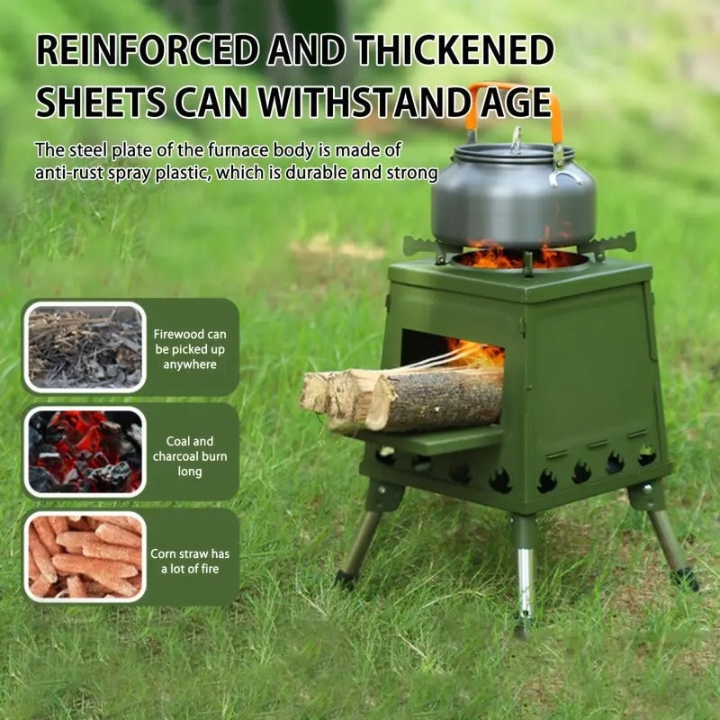 Folding Campfire Stove Portable Outdoor Camping & Hiking - Tophatter Daily Deals