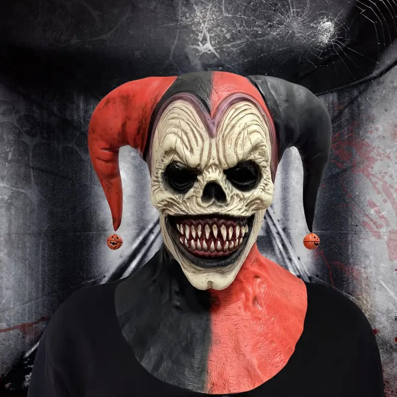 Joker Mask Halloween Two-Horned Clown Latex Halloween - Tophatter Daily Deals