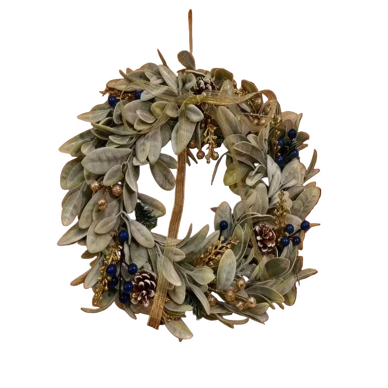 Rustic Farmhouse Sheep Ear Wreath with Pinecones Christmas - Tophatter Daily Deals