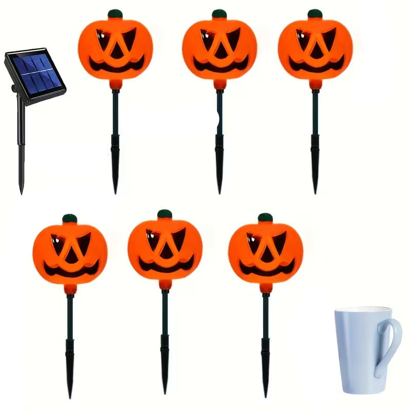 Solar Powered Pumpkin Lights (Set of 6) Halloween - Tophatter Daily Deals