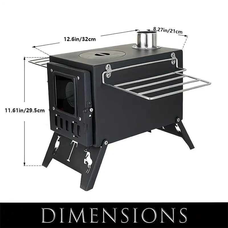 Outdoor Camping Wood Stove Tabletop Heater Outdoor Grills - Tophatter Daily Deals