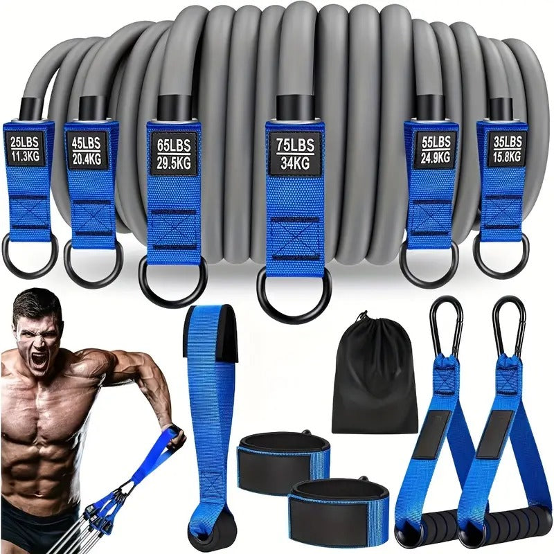 Resistance Bands Set with Handles (12pcs) Accessories > Resistance Bands - Tophatter Daily Deals