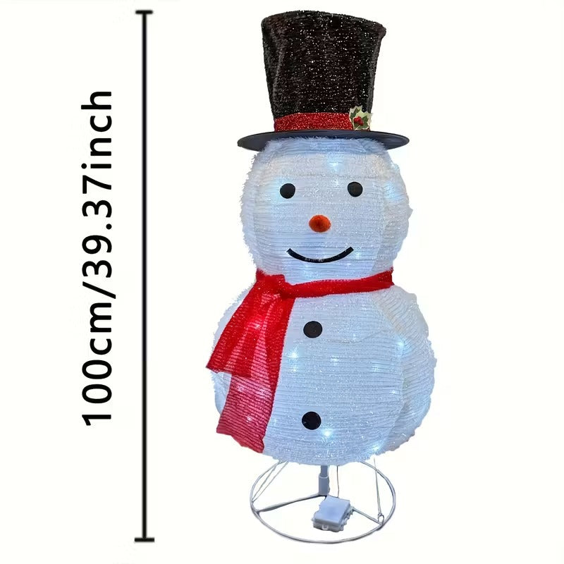 Lighted Christmas Snowman Decoration with Hat and Scarf Christmas - Tophatter Daily Deals