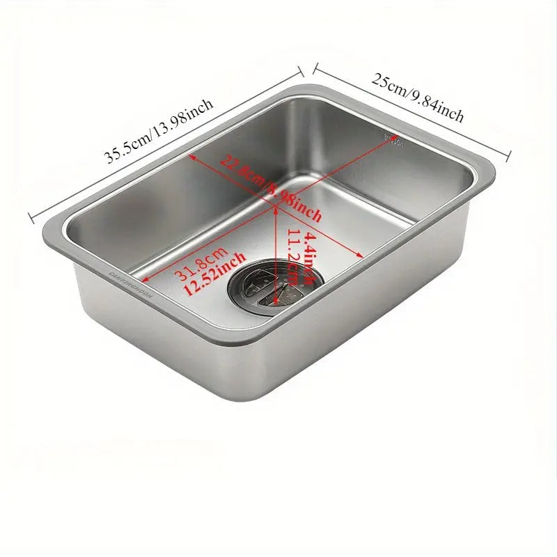Rectangular Stainless Steel Camping Sink with Wooden Lid Camp Cooking - Tophatter Daily Deals