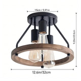 3-Light Semi Flush Mount Ceiling Light Fixture Light Bulbs - Tophatter Daily Deals