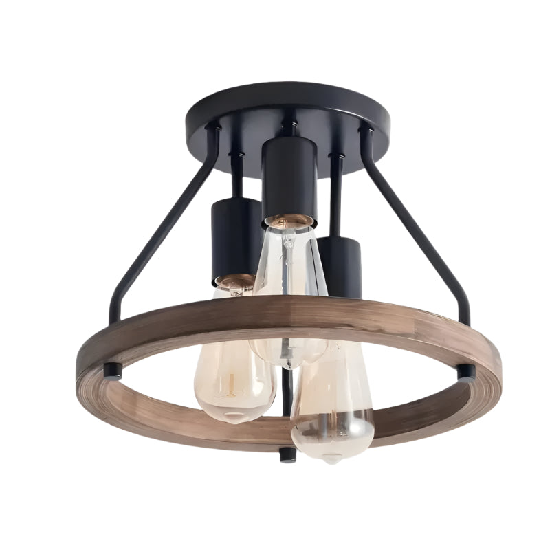 3-Light Semi Flush Mount Ceiling Light Fixture Light Bulbs - Tophatter Daily Deals