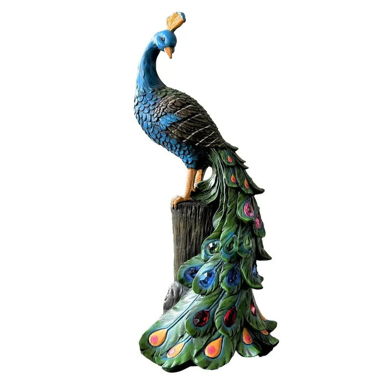 Solar Peacock Resin Statue Light for Garden Decor Lawn Ornaments & Garden Sculptures - Tophatter Daily Deals
