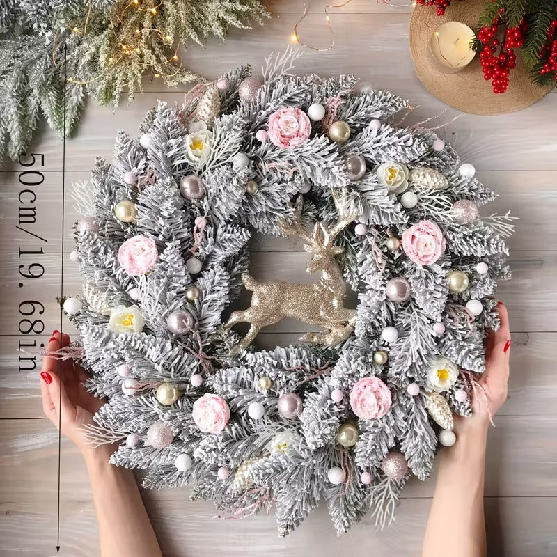 Pink & Gold Christmas Wreath for Door - Tophatter Daily Deals