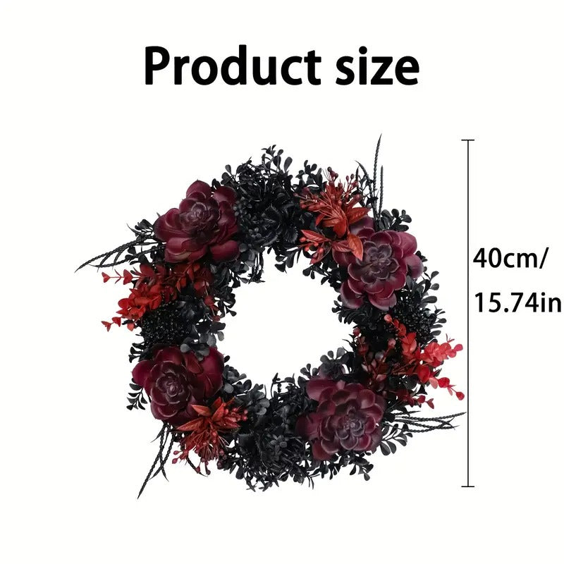 Halloween Black Red Wreath Halloween - Tophatter Daily Deals