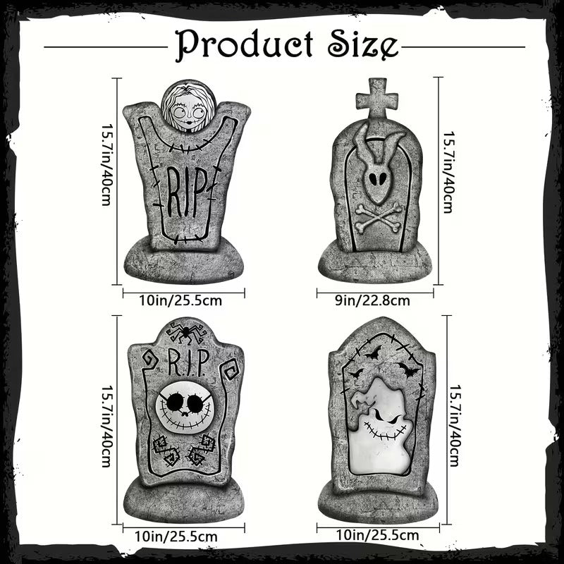 2D Halloween Tombstone Yard Decorations (Set of 4) Halloween - Tophatter Daily Deals