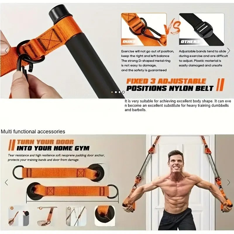 Men’s Pilates Bar with Resistance Bands Accessories > Resistance Bands - Tophatter Daily Deals