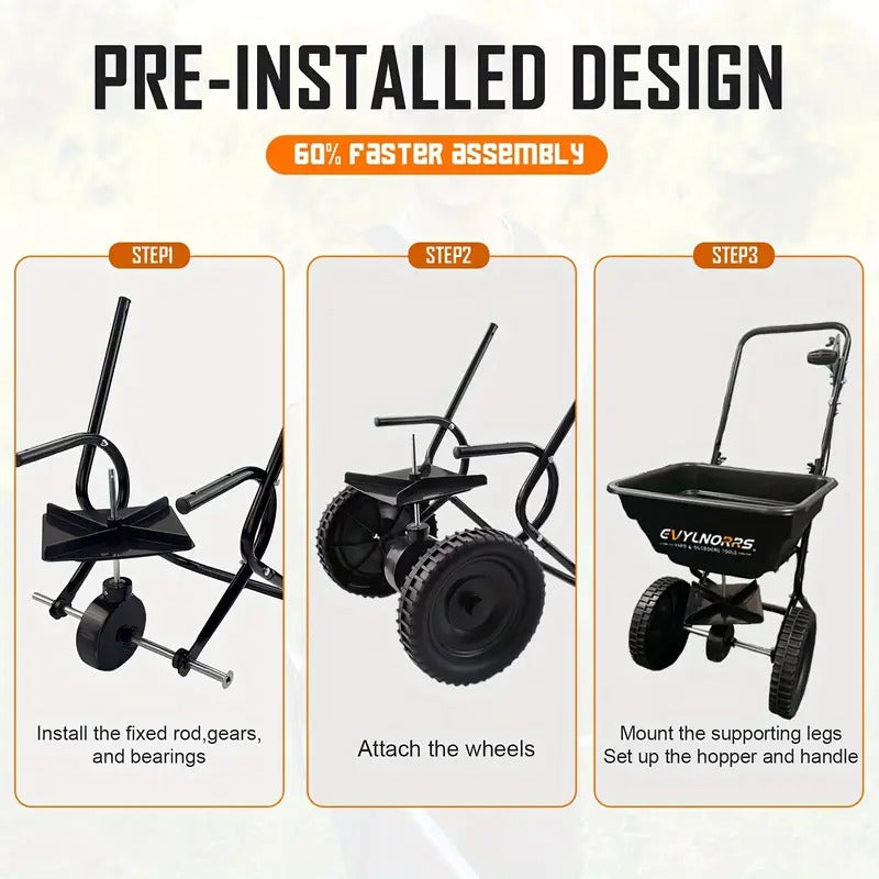 Broadcast Seed Spreader Walk-Behind Fertilizer Gardening Tools - Tophatter Daily Deals