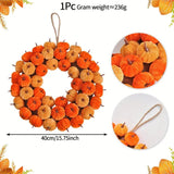 Faux Velvet Pumpkin Wreath Wall Hanging Occasions > Christmas > Christmas Wreaths & Garlands - Tophatter Daily Deals