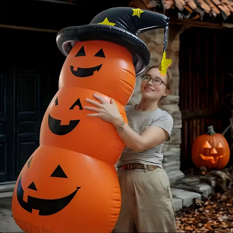 Giant PVC Halloween Pumpkin Lantern with Hat Halloween - Tophatter Daily Deals