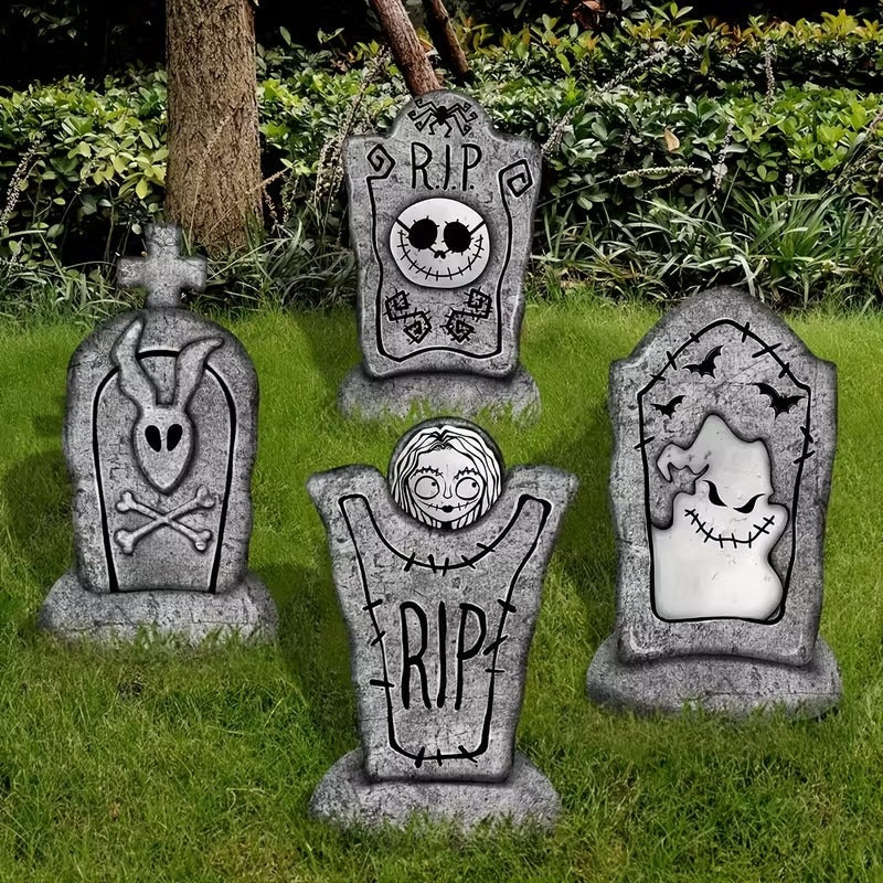2D Halloween Tombstone Yard Decorations (Set of 4) Halloween - Tophatter Daily Deals