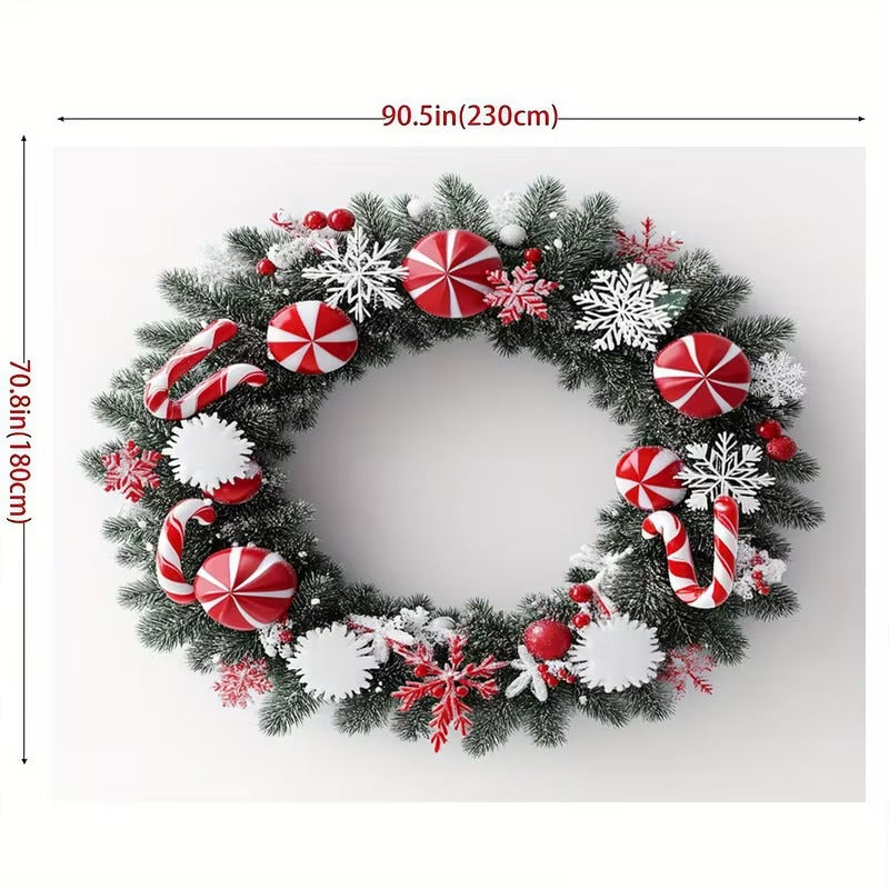 Christmas Wreath with Candy Canes & Snowflakes Christmas - Tophatter Daily Deals